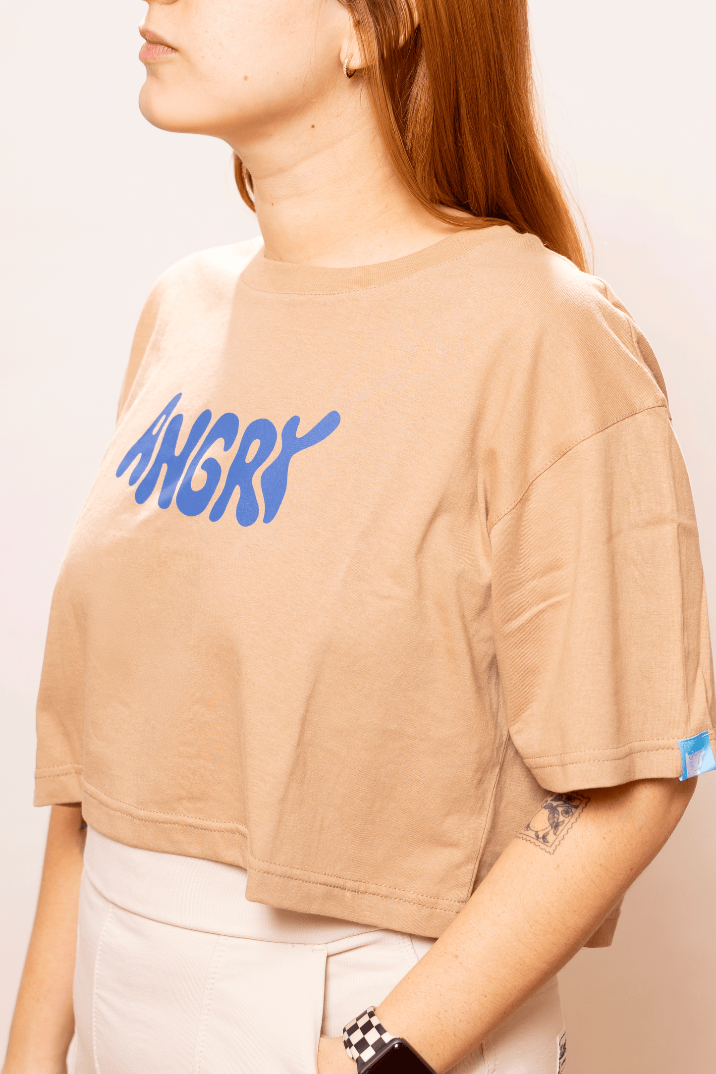 T-Shirt Crop Kuki Blue Femenina