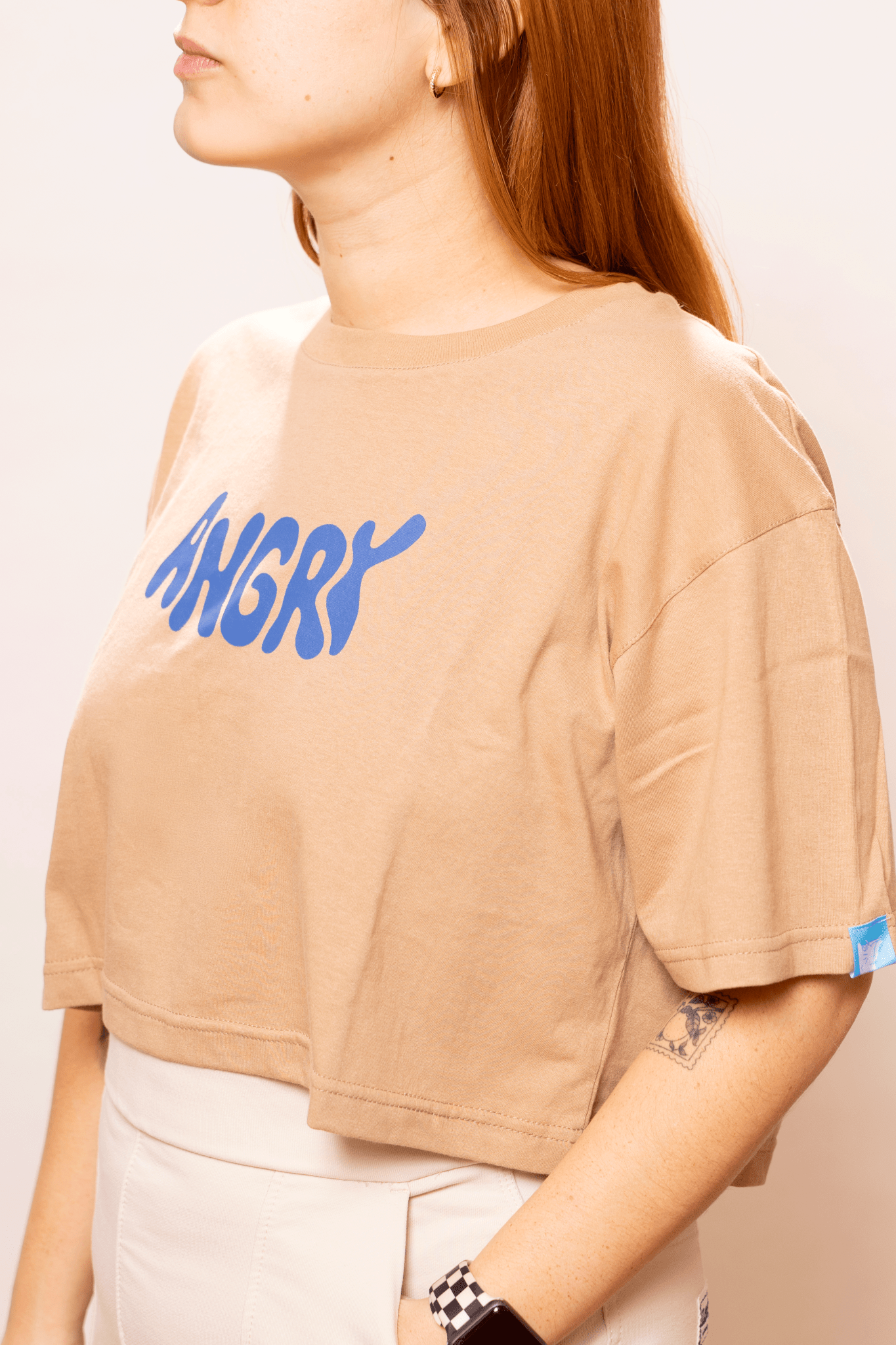 T-Shirt Crop Kuki Blue Femenina
