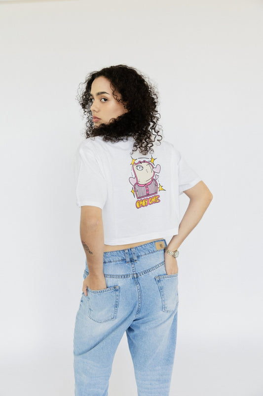 T-Shirt Crop Baby Capi Blanca Femenina